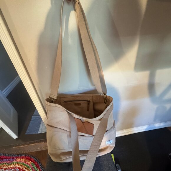 Madewell x Backdrop Canvas Tote Bag Crossbody Beige Utility Work Travel - Picture 4 of 7